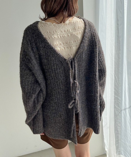 LOWRYS FARM(ローリーズファーム)の「2WAYメランジリボンLS 986430(Tシャツ/カットソー・レディース・グレー/グリーン/アイボリー/ブルー・FREE)」の7枚目の写真