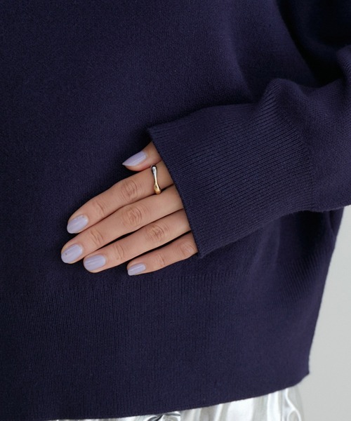 VIS（ビス）の「プチハイネックロゴ刺繍ニット（ニット/セーター・レディース・ブルー系その他/サックスブルー/グレー系その他・FREE）」の8枚目の写真