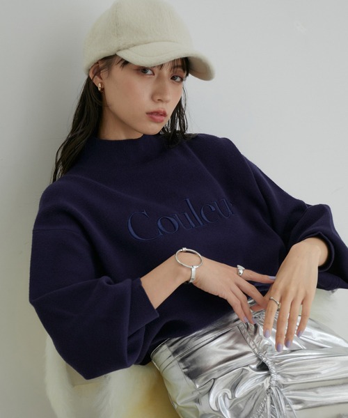 VIS（ビス）の「プチハイネックロゴ刺繍ニット（ニット/セーター・レディース・ブルー系その他/サックスブルー/グレー系その他・FREE）」の15枚目の写真