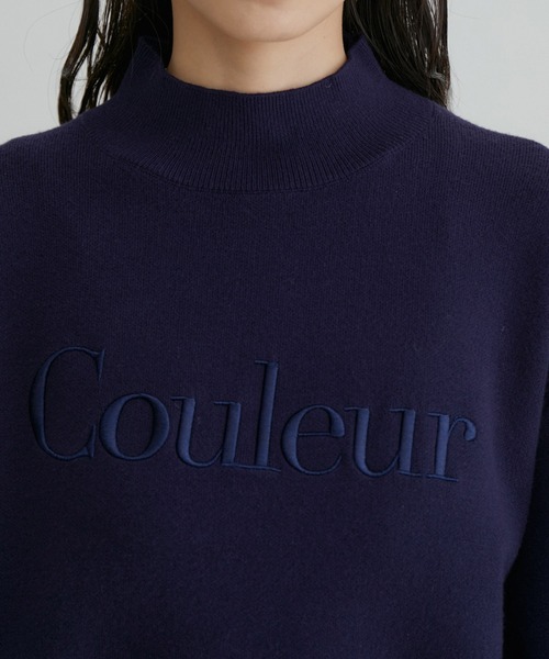 VIS（ビス）の「プチハイネックロゴ刺繍ニット（ニット/セーター