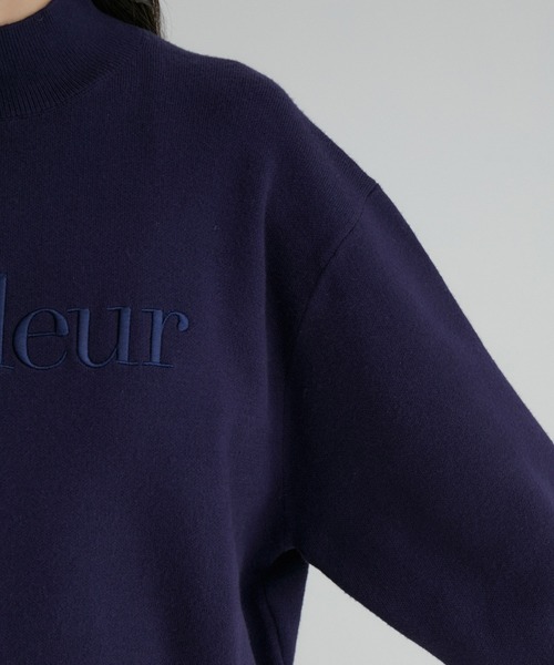 VIS（ビス）の「プチハイネックロゴ刺繍ニット（ニット/セーター