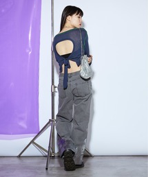 Ezick | Oblique line ハクプリントデニムパンツ(デニムパンツ)