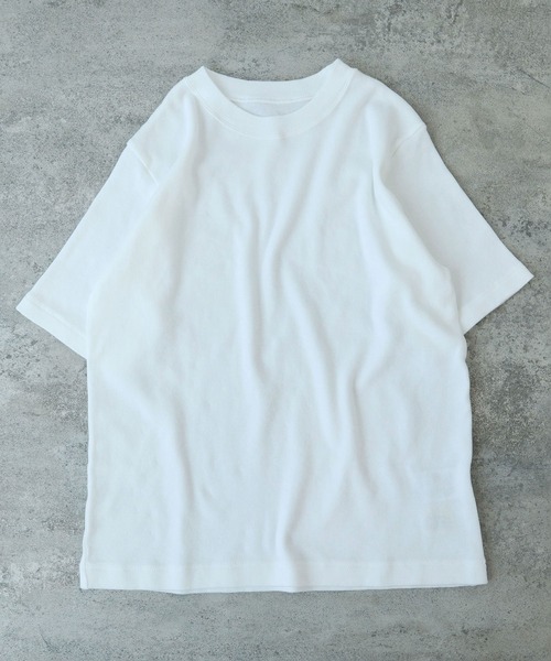 bulle de savon(ビュルデサボン)の「△ピマハイゲージスムース ふわふわTシャツ(Tシャツ/カットソー・レディース・イエロー/ホワイト/ピンク/ネイビー・FREE)」の2枚目の写真