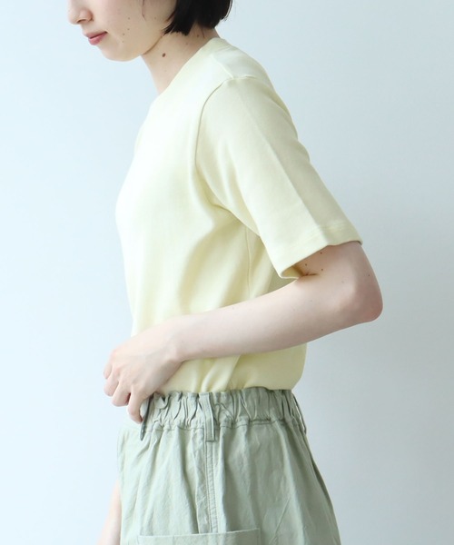 bulle de savon(ビュルデサボン)の「△ピマハイゲージスムース ふわふわTシャツ(Tシャツ/カットソー・レディース・イエロー/ホワイト/ピンク/ネイビー・FREE)」の15枚目の写真