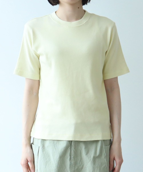 bulle de savon(ビュルデサボン)の「△ピマハイゲージスムース ふわふわTシャツ(Tシャツ/カットソー・レディース・イエロー/ホワイト/ピンク/ネイビー・FREE)」の22枚目の写真
