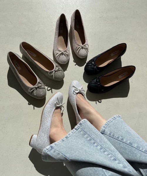 one after another NICE CLAUP（ワンアフターアナザーナイスクラップ）の「ヒールアップバレーシューズ【ブラック/ゴールド】（バレエシューズ・レディース・ゴールド/ブラック・LARGE/MEDIUM/SMALL/X-LARGE）」の16枚目の写真