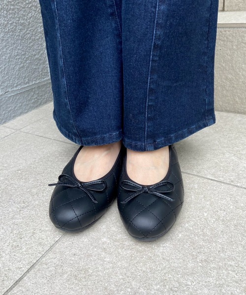 one after another NICE CLAUP（ワンアフターアナザーナイスクラップ）の「ヒールアップバレーシューズ【ブラック/ゴールド】（バレエシューズ・レディース・ゴールド/ブラック・LARGE/MEDIUM/SMALL/X-LARGE）」の3枚目の写真