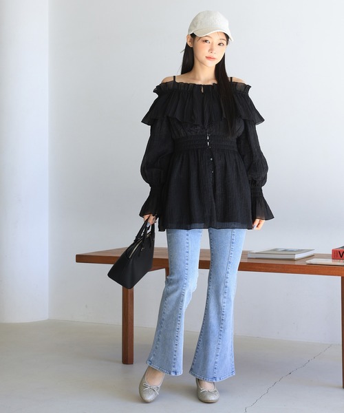 one after another NICE CLAUP（ワンアフターアナザーナイスクラップ）の「ヒールアップバレーシューズ【ブラック/ゴールド】（バレエシューズ・レディース・ゴールド/ブラック・LARGE/MEDIUM/SMALL/X-LARGE）」の14枚目の写真