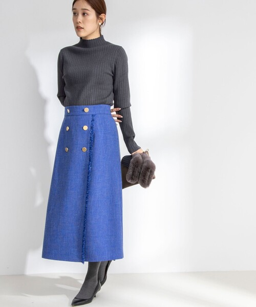 NOLLEY’S（ノーリーズ）の「ウォッシャブルツイードスカート（スカート・レディース・キナリ/ブルー・38/36）」の4枚目の写真
