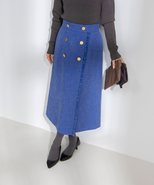 NOLLEY’S（ノーリーズ）の「ウォッシャブルツイードスカート（スカート・レディース・キナリ/ブルー・38/36）」の10枚目の写真