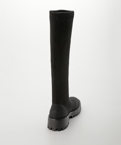 emmi（エミ）の「【emmi atelier】ecoロングニットブーツ（ブーツ・レディース・シルバー/ブラック・25cm/24cm/23cm）」の12枚目の写真