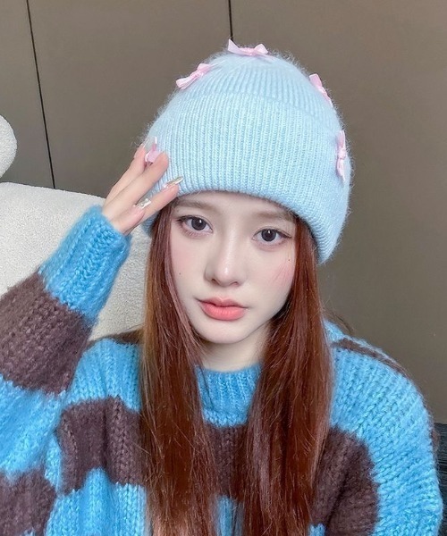 セール】リボンビーニー/ニット帽（ニットキャップ/ビーニー）｜LAC