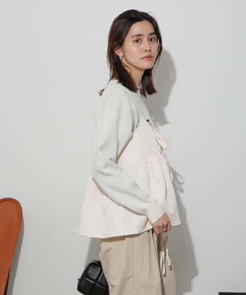 NANO universe（ナノユニバース）の「前後2wayキャミソールビスチェ（キャミソール・レディース・ブラック/アイボリー/カーキブラウン・FREE）」の13枚目の写真