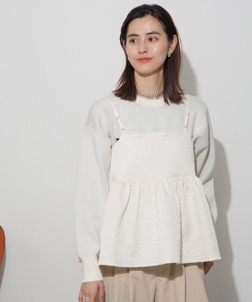 NANO universe（ナノユニバース）の「前後2wayキャミソールビスチェ（キャミソール・レディース・ブラック/アイボリー/カーキブラウン・FREE）」の14枚目の写真