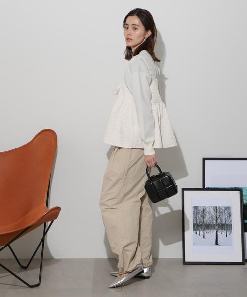 NANO universe（ナノユニバース）の「前後2wayキャミソールビスチェ（キャミソール・レディース・ブラック/アイボリー/カーキブラウン・FREE）」の17枚目の写真