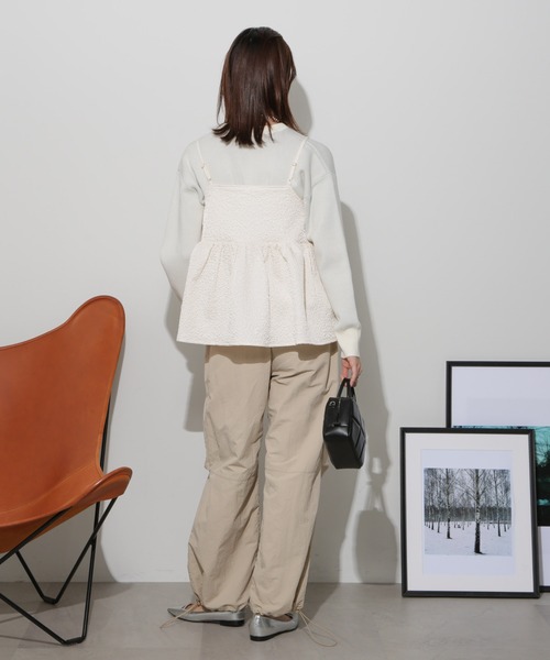 NANO universe（ナノユニバース）の「前後2wayキャミソールビスチェ（キャミソール・レディース・ブラック/アイボリー/カーキブラウン・FREE）」の18枚目の写真