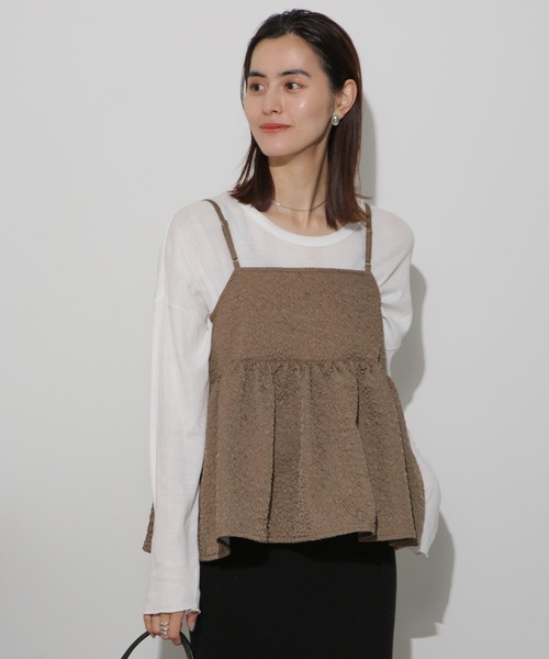 NANO universe（ナノユニバース）の「前後2wayキャミソールビスチェ（キャミソール・レディース・ブラック/アイボリー/カーキブラウン・FREE）」の22枚目の写真