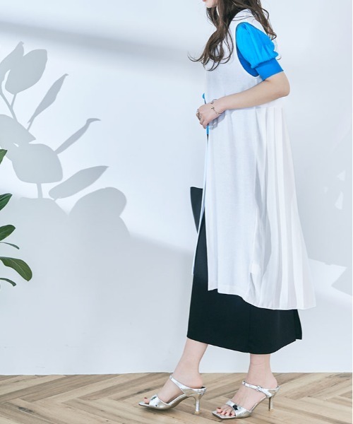 kirakiraShop(キラキラショップ)の「バック プリーツ ニットソー ロング ジレ(ベスト・レディース・ネイビー/モカ/グレー/ブラック/ホワイト・L/M)」の20枚目の写真