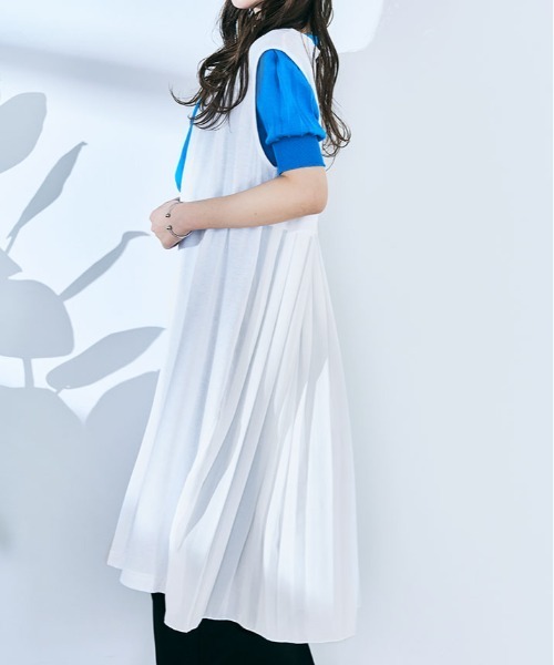 kirakiraShop(キラキラショップ)の「バック プリーツ ニットソー ロング ジレ(ベスト・レディース・ネイビー/モカ/グレー/ブラック/ホワイト・L/M)」の21枚目の写真