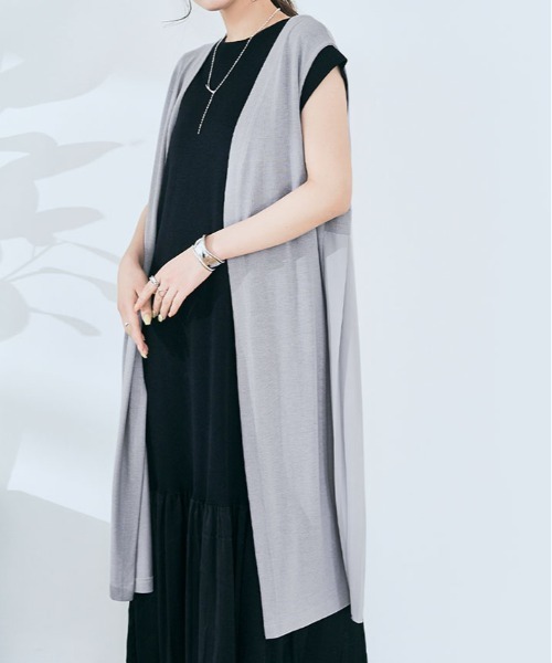 バックプリーツロングジレ ベスト ジレ バックプリーツ ロングジレ レディース : ZOZOTOWN