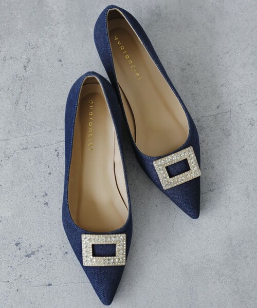 quaranciel(カランシエル)の「quaranciel: ビジュー モチーフ ポインテッド パンプス(パンプス・レディース・ブルー/ブラック/オフホワイト・35/25/40/30/45)」の8枚目の写真