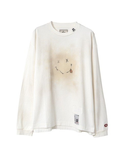 Maison MIHARA YASUHIRO（メゾンミハラヤスヒロ）の「Distressed Smily Face Printed LS T-shirt（Tシャツ/カットソー・メンズ・ブラック/ホワイト/グリーン・48/46/44/50）」の2枚目の写真