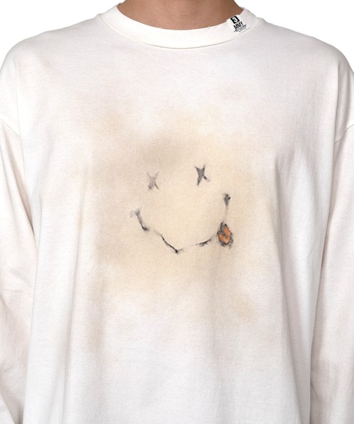 Maison MIHARA YASUHIRO（メゾンミハラヤスヒロ）の「Distressed Smily Face Printed LS T-shirt（Tシャツ/カットソー・メンズ・ブラック/ホワイト/グリーン・48/46/44/50）」の10枚目の写真
