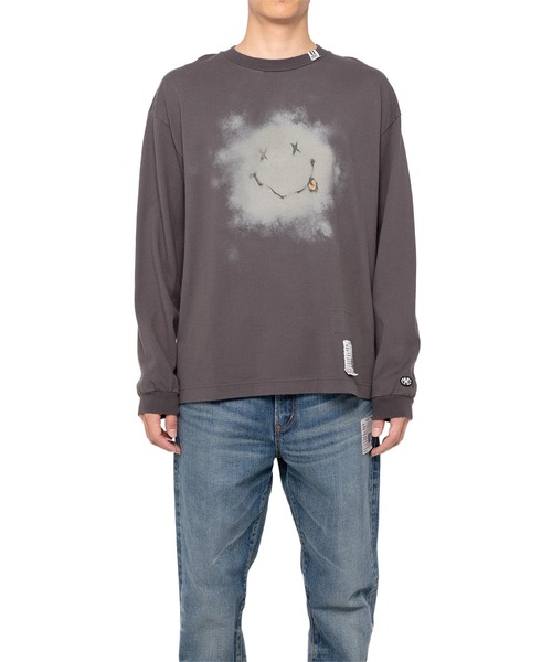 Maison MIHARA YASUHIRO（メゾンミハラヤスヒロ）の「Distressed Smily Face Printed LS T-shirt（Tシャツ/カットソー・メンズ・ブラック/ホワイト/グリーン・48/46/44/50）」の12枚目の写真
