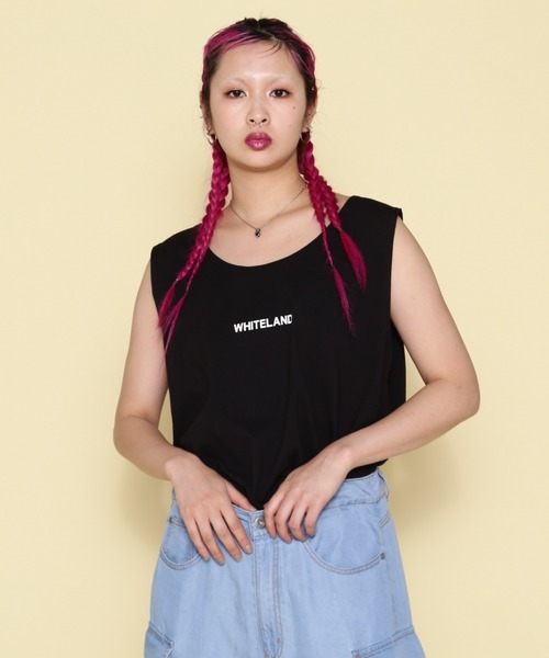 WHITELAND（ホワイトランド）の「【WEB&DEPOT限定】WHITELAND/ホワイトランド/OWL/LOGO TT（タンクトップ・レディース・ブラック/カーキ/ホワイト・F）」の4枚目の写真
