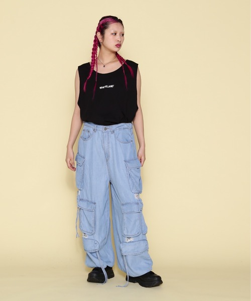 WHITELAND（ホワイトランド）の「【WEB&DEPOT限定】WHITELAND/ホワイトランド/OWL/LOGO TT（タンクトップ・レディース・ブラック/カーキ/ホワイト・F）」の5枚目の写真