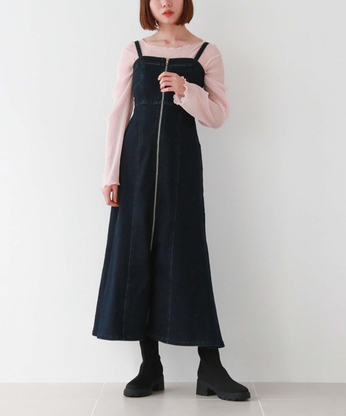 archives（アルシーヴ）の「2wayデニムマーメイドキャミワンピース（ワンピース・レディース・ネイビー/ブラック・MEDIUM）」の10枚目の写真