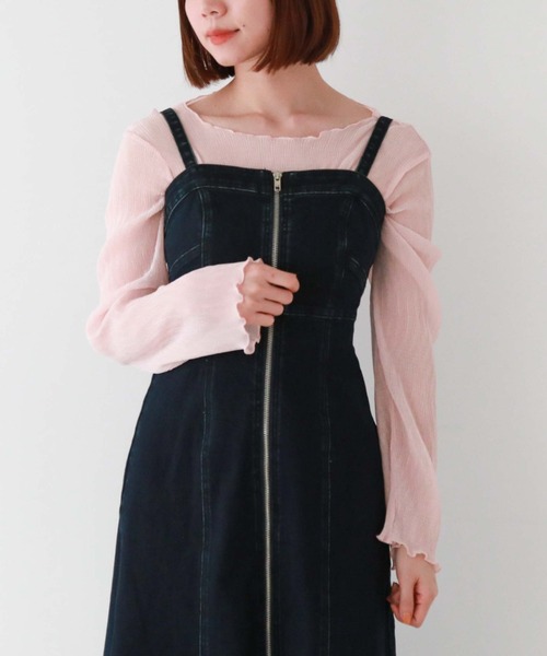 archives（アルシーヴ）の「2wayデニムマーメイドキャミワンピース（ワンピース・レディース・ネイビー/ブラック・MEDIUM）」の14枚目の写真