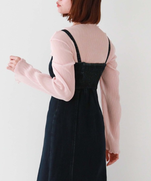 archives（アルシーヴ）の「2wayデニムマーメイドキャミワンピース（ワンピース・レディース・ネイビー/ブラック・MEDIUM）」の6枚目の写真