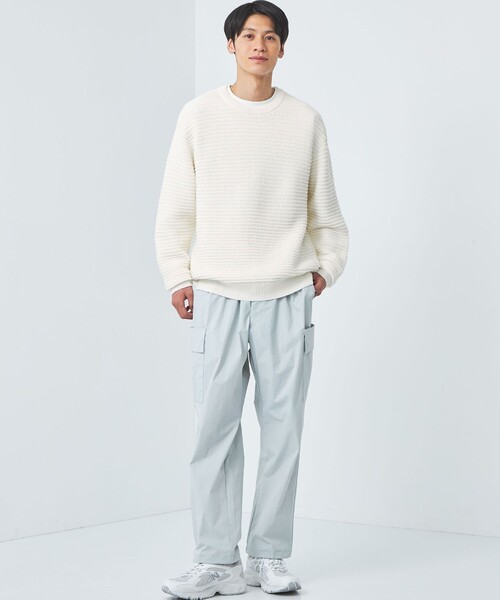 green label relaxing（グリーンレーベルリラクシング）の「テープメッシュ クルーネック ニット（ニット/セーター・メンズ・ライトブルー/ホワイト/ダークグレー・S/M/L/XL）」の16枚目の写真
