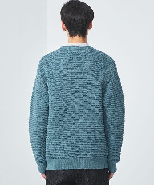 green label relaxing（グリーンレーベルリラクシング）の「テープメッシュ クルーネック ニット（ニット/セーター・メンズ・ライトブルー/ホワイト/ダークグレー・S/M/L/XL）」の13枚目の写真