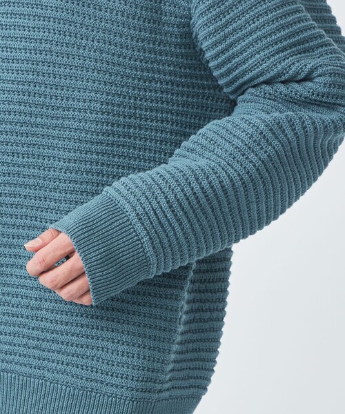 green label relaxing（グリーンレーベルリラクシング）の「テープメッシュ クルーネック ニット（ニット/セーター・メンズ・ライトブルー/ホワイト/ダークグレー・S/M/L/XL）」の4枚目の写真