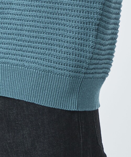 green label relaxing（グリーンレーベルリラクシング）の「テープメッシュ クルーネック ニット（ニット/セーター・メンズ・ライトブルー/ホワイト/ダークグレー・S/M/L/XL）」の5枚目の写真