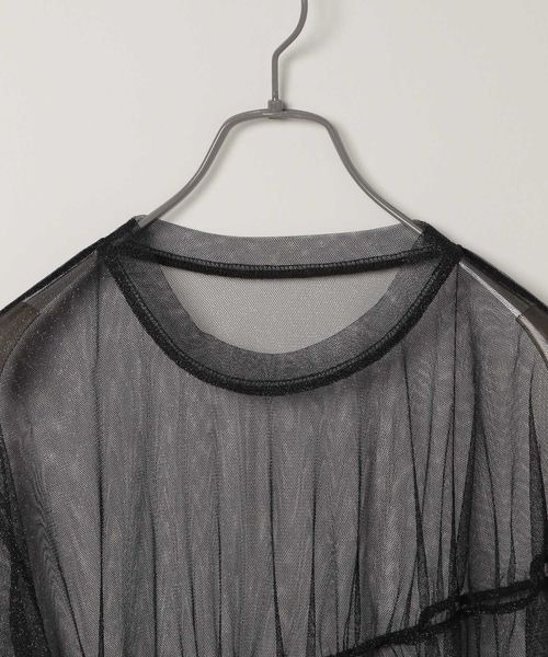 JEANASIS（ジーナシス）の「ギャザーラメチュールプルオーバー/106590（Tシャツ/カットソー・レディース・オフホワイト/ネイビー/ブラック・FREE）」の17枚目の写真