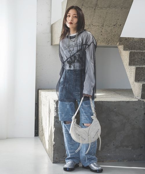 JEANASIS（ジーナシス）の「ギャザーラメチュールプルオーバー/106590（Tシャツ/カットソー・レディース・オフホワイト/ネイビー/ブラック・FREE）」の7枚目の写真