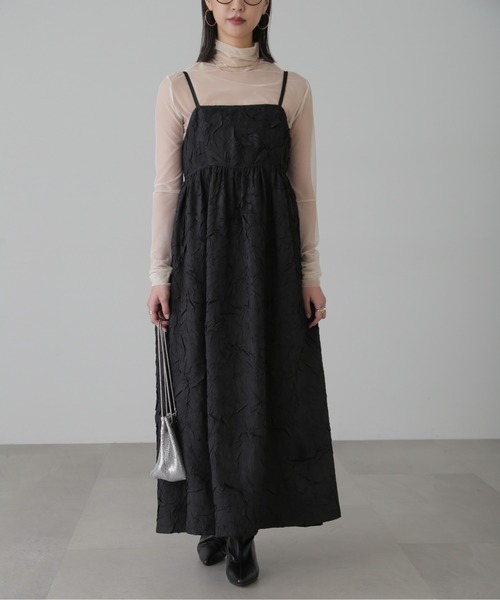 FREE'S MART（フリーズマート）の「◆バックオープンフレアマキシキャミワンピース（ワンピース・レディース・ブラック/ベージュ・SMALL/MEDIUM）」の7枚目の写真