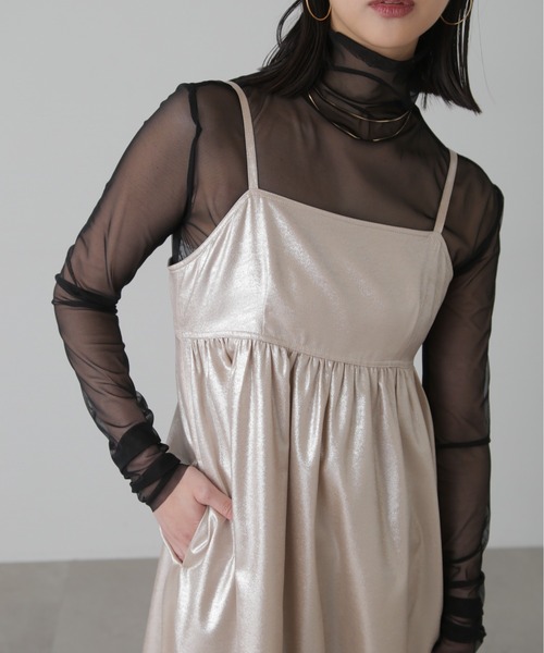 FREE'S MART（フリーズマート）の「◆バックオープンフレアマキシキャミワンピース（ワンピース・レディース・ブラック/ベージュ・SMALL/MEDIUM）」の16枚目の写真