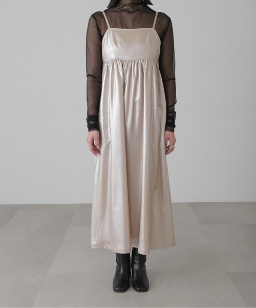 FREE'S MART（フリーズマート）の「◆バックオープンフレアマキシキャミワンピース（ワンピース・レディース・ブラック/ベージュ・SMALL/MEDIUM）」の18枚目の写真