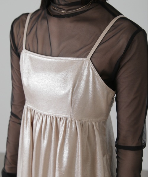 FREE'S MART（フリーズマート）の「◆バックオープンフレアマキシキャミワンピース（ワンピース・レディース・ブラック/ベージュ・SMALL/MEDIUM）」の20枚目の写真