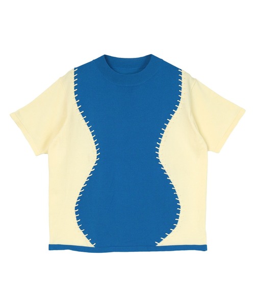 miette(ミエット)の「バイカラーウェーブステッチトップス(Tシャツ/カットソー・レディース・ピンク系その他/ホワイト系その他/グリーン系その他/ブルー系その他・FREE)」の8枚目の写真