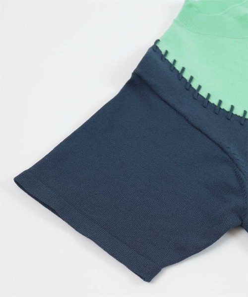 miette(ミエット)の「バイカラーウェーブステッチトップス(Tシャツ/カットソー・レディース・ピンク系その他/ホワイト系その他/グリーン系その他/ブルー系その他・FREE)」の10枚目の写真