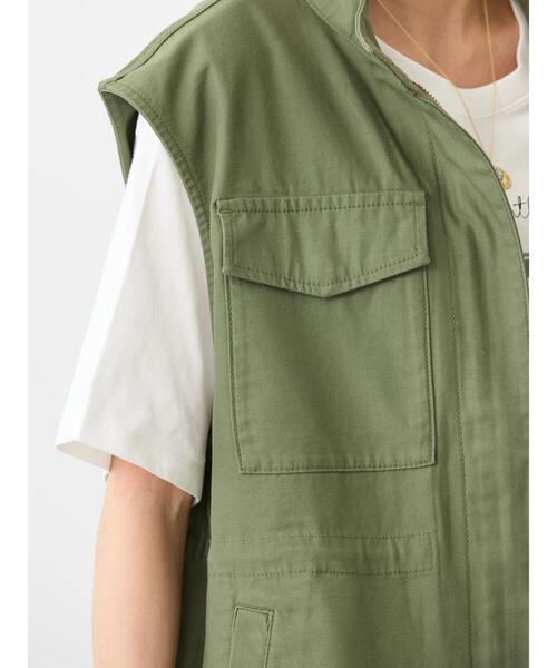 AMERICAN HOLIC（アメリカンホリック）の「ミリタリーアウトポケットベスト（ベスト・レディース・カーキ/アイボリー・FREE）」の20枚目の写真