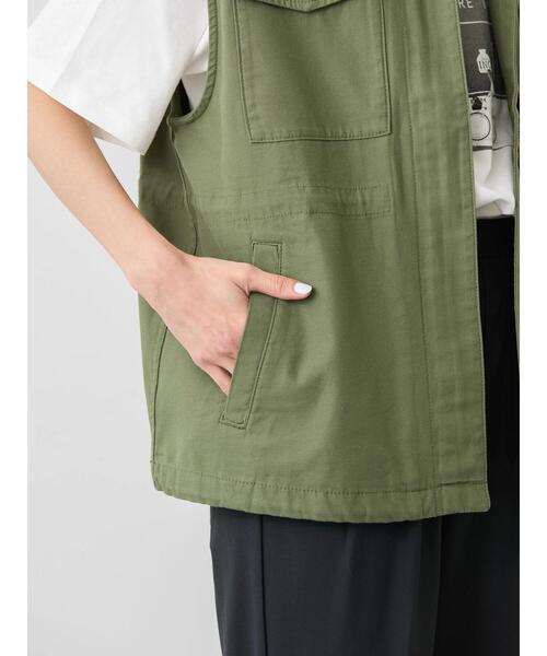 AMERICAN HOLIC（アメリカンホリック）の「ミリタリーアウトポケットベスト（ベスト・レディース・カーキ/アイボリー・FREE）」の21枚目の写真