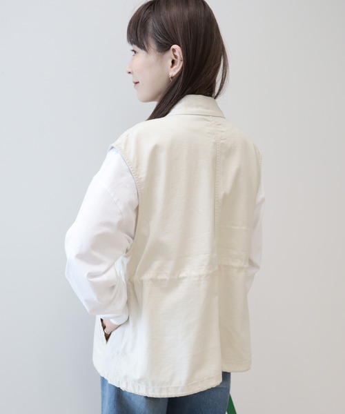 AMERICAN HOLIC（アメリカンホリック）の「ミリタリーアウトポケットベスト（ベスト・レディース・カーキ/アイボリー・FREE）」の4枚目の写真