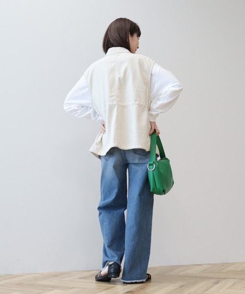 AMERICAN HOLIC（アメリカンホリック）の「ミリタリーアウトポケットベスト（ベスト・レディース・カーキ/アイボリー・FREE）」の6枚目の写真