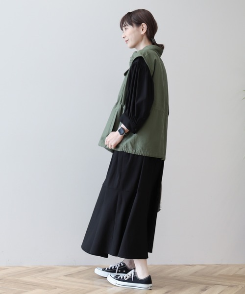 AMERICAN HOLIC（アメリカンホリック）の「ミリタリーアウトポケットベスト（ベスト・レディース・カーキ/アイボリー・FREE）」の8枚目の写真